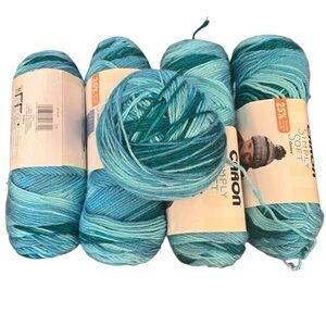 Caron Simply Soft Yarn in Blue and Teal